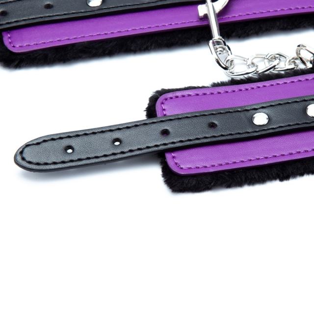 Black and Purple Fuzzy Handcuffs
