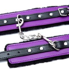 Black and Purple Fuzzy Handcuffs
