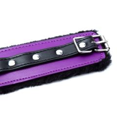 Black and Purple Fuzzy Handcuffs