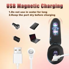 10-Speed Black Rechargeable Silicone Bullet Vibrator with Finger Ring