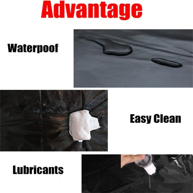 Black Waterproof PVC Bedsheet – 210cm x 210cm Durable & Easy-to-Clean Design
