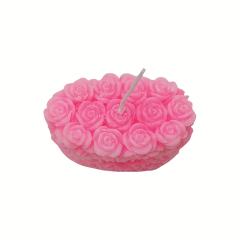 Pink Rose Wax Scented Candle with LOVE
