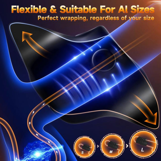 Customizable 9-Speed Black Rechargeable Silicone Male Masturbator Penis Training Vibrator with APP Control