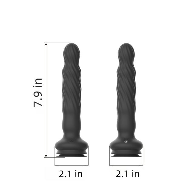 7-Speed Black Silicone Rechargeable Wriggling Vibrator with Remote Control