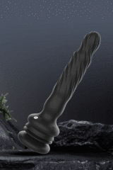 7-Speed Black Silicone Rechargeable Wriggling Vibrator with Remote Control