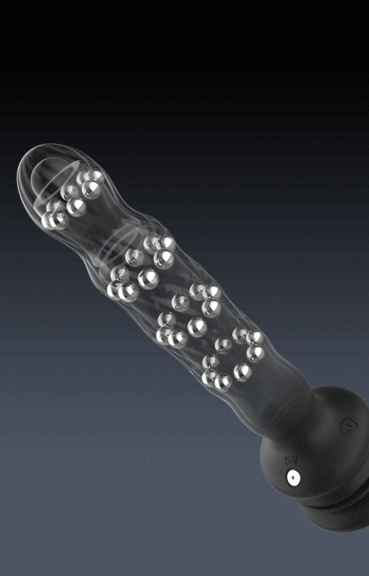 7-Speed Black Silicone Rechargeable Wriggling Vibrator with Remote Control