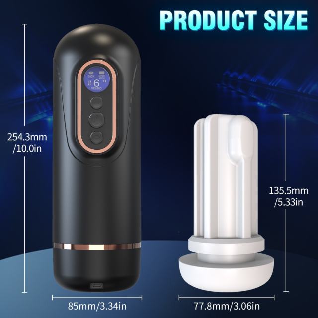 9-Speed Vibrating & 5-Mode Sucking & 3-Speed Thrusting Rechargeable Male Masturbator with Heating and Sound Effects