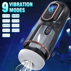9-Speed Vibrating & 5-Mode Sucking & 3-Speed Thrusting Rechargeable Male Masturbator with Heating and Sound Effects