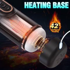 9-Speed Vibrating & 5-Mode Sucking & 3-Speed Thrusting Rechargeable Male Masturbator with Heating and Sound Effects