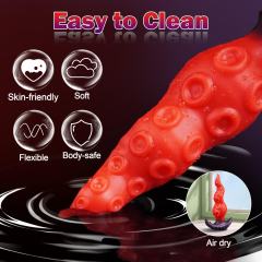 7.88'' Red and Purple Big Fantasy Monster Silicone Dildo and Butt Plug
