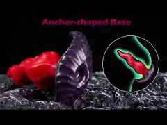 7.88'' Red and Purple Big Fantasy Monster Silicone Dildo and Butt Plug