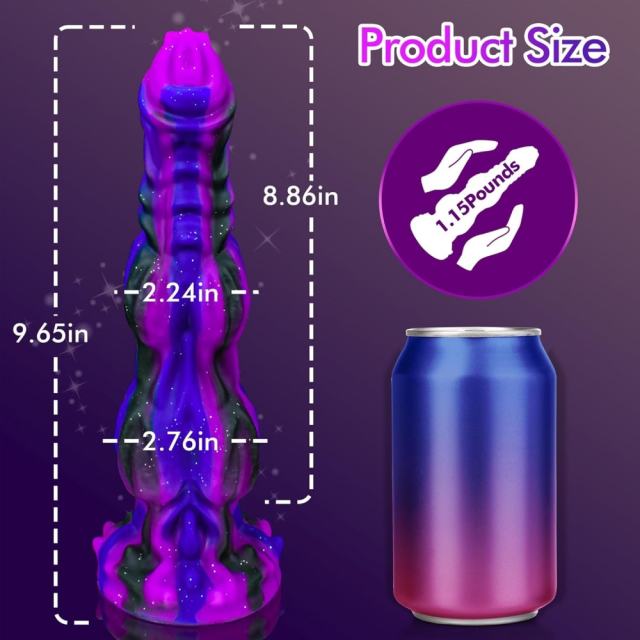 9.65'' Multicolor Realistic Silicone Huge Thick Dildo with Extra-Long Insertable Length and Strong Suction Cup