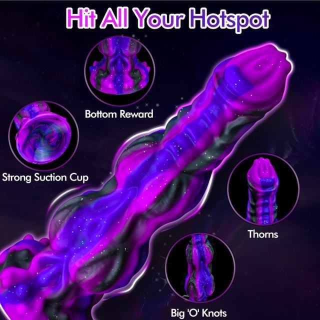 9.65'' Multicolor Realistic Silicone Huge Thick Dildo with Extra-Long Insertable Length and Strong Suction Cup