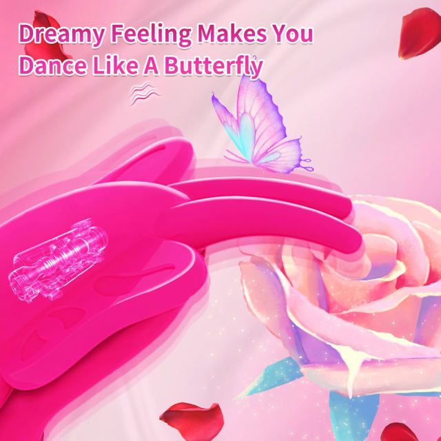 9-Speed Magenta Silicone Remote Control Rechargeable Vibrator with Flapping Function