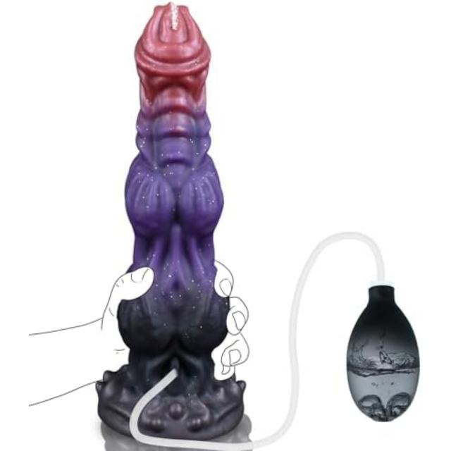 9.46'' Realistic Silicone Squirting Huge Thick Dildo with Long Insertable Length and Strong Suction Cup