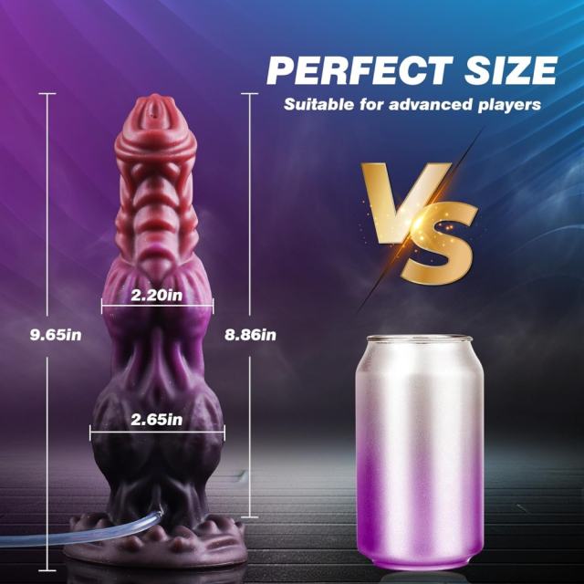 9.46'' Realistic Silicone Squirting Huge Thick Dildo with Long Insertable Length and Strong Suction Cup