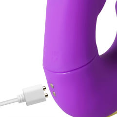 7-Speed Purple Rechargeable Vibrating & Tongue-Licking Massager with Thrusting Function