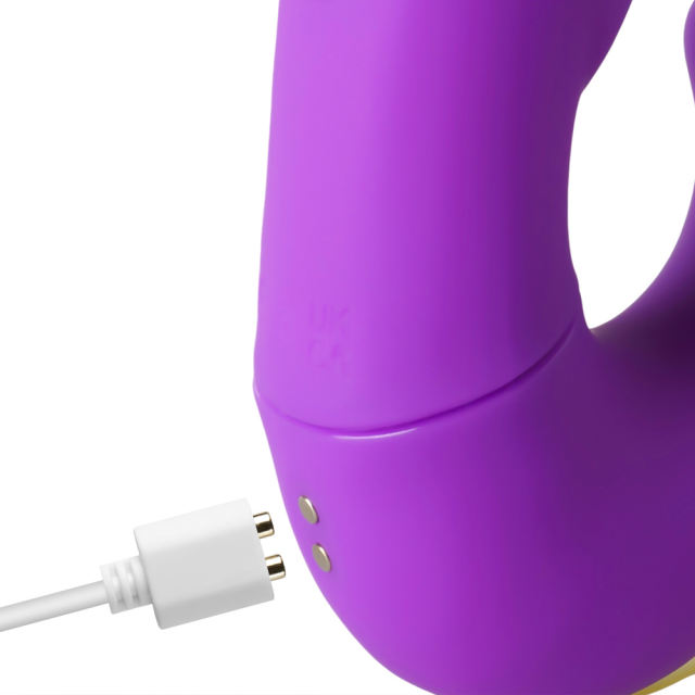 7-Speed Purple Rechargeable Vibrating & Tongue-Licking Massager with Thrusting Function