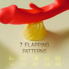 7-Speed Red Silicone Waterproof Rechargeable Vibrator with Flapping Function