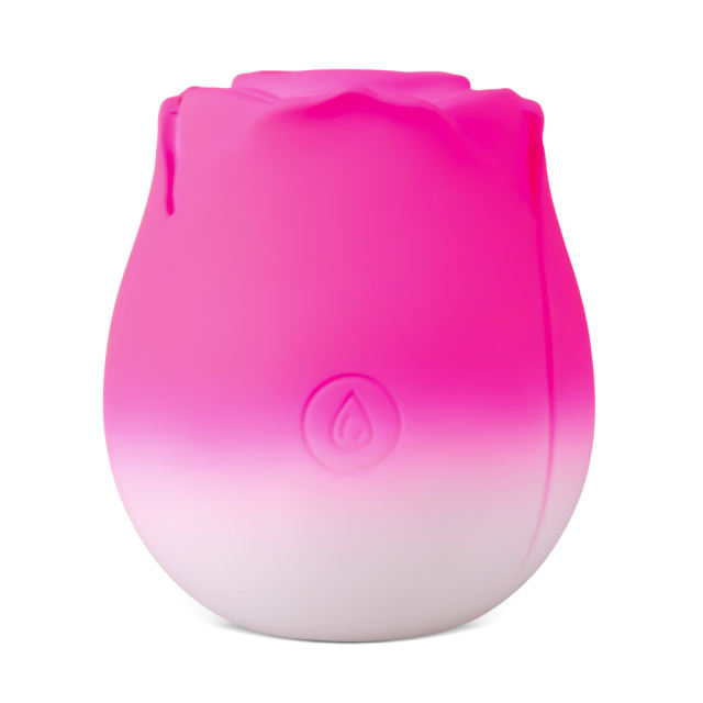 10-Function Magenta & White Silicone Rechargeable Clitoral Sucking Rose Sex Toy