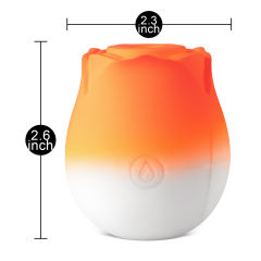 Customizable 10-Function Orange & White Silicone Rechargeable Clitoral Sucking Rose Sex Toy
