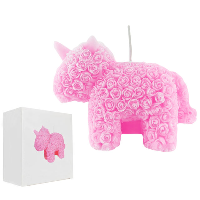 Skin-Safe Pink Unicorn-Shaped Wax Scented Candle