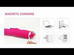 10-Speed Magenta Rechargeable Silicone Rabbit Vibrator with Thrusting Function