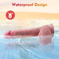 9-Speed Flesh Remote-Controlled Rechargeable Silicone Vibrator with Thrusting, Rotating, and Heating Functions