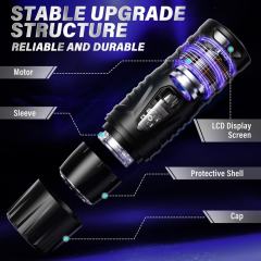 7-Speed Black Rechargeable Masturbator with Vibrating, Thrusting & Rotating Functions