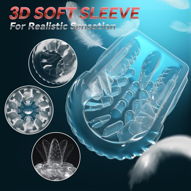 7-Speed Green Rechargeable Masturbator with Vibrating, Thrusting, Rotating, Sucking & Tongue-Licking Functions