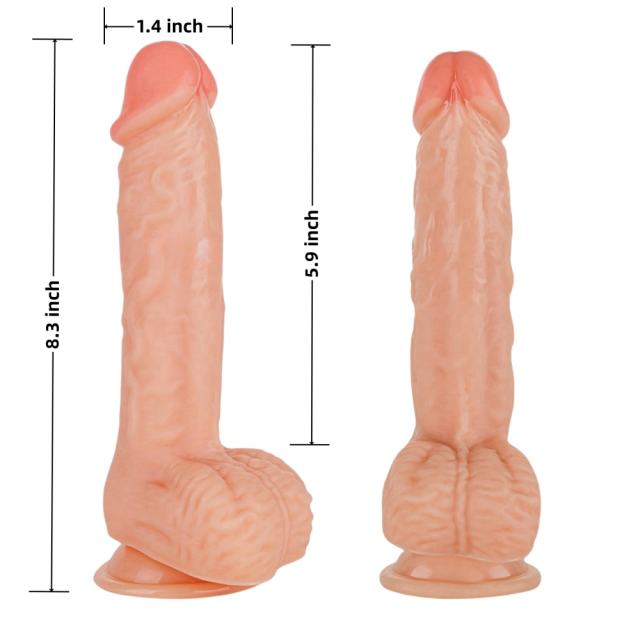 8'' Silicone Realistic Dildo with Strong Suction Cup