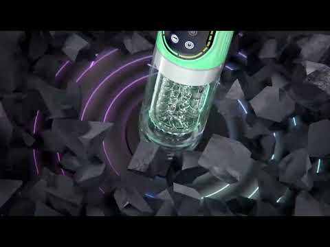 7-Speed Green Rechargeable Masturbator with Vibrating, Thrusting, Rotating, Sucking & Tongue-Licking Functions