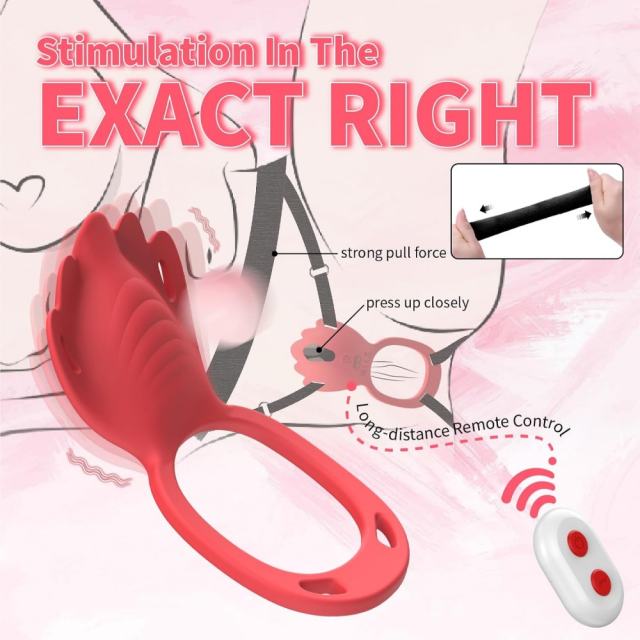 9-Mode APP-Controlled Red Silicone Rechargeable Wearable Panty Vibrator