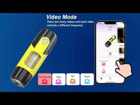 7-Speed Black & Yellow App-Controlled Rechargeable Masturbator with Thrusting & Rotating Functions