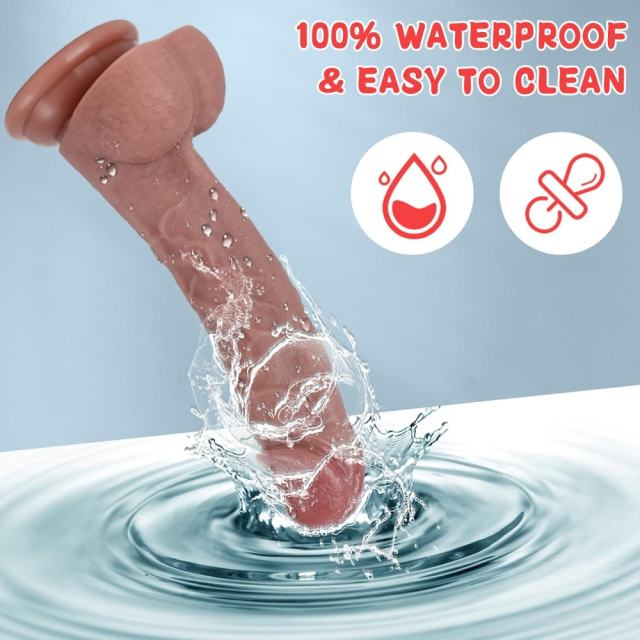 8.08" Deep Flesh Silicone Dildo with Strong Suction Cup