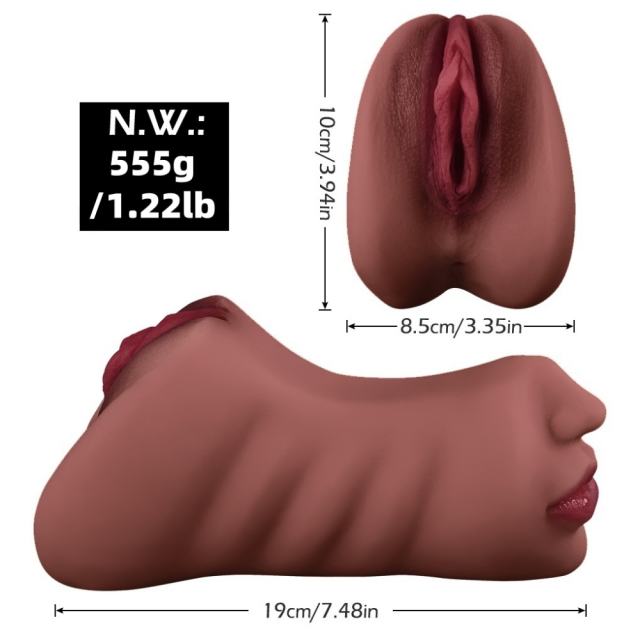 1.22LB Brown TPE Realistic Masturbator with Nose and Mouth