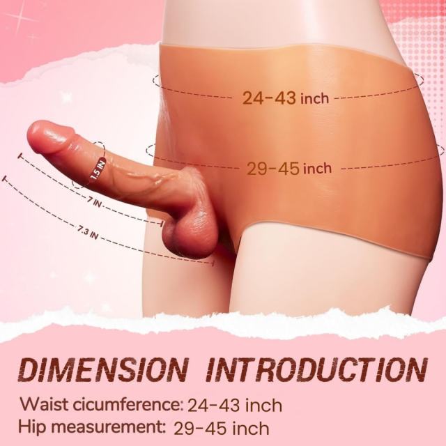 Flesh Wearable Strap-On Panties with 7.09'' Solid Realistic Dildo