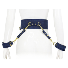 Blue Bondage Restraints and Waist Belt with Handcuffs