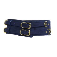 Blue Bondage Restraints and Waist Belt with Handcuffs