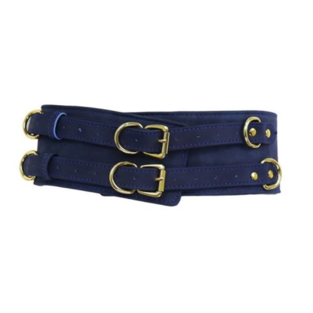 Blue Bondage Restraints and Waist Belt with Handcuffs