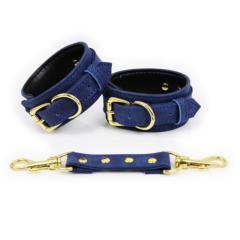 Blue Bondage Restraints and Waist Belt with Handcuffs