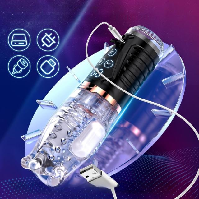 9-Mode Rechargeable Automatic Sucking & Vibrating Male Masturbator with LED Display