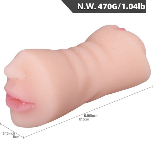 1.04LB Flesh TPE Realistic Masturbator with Nose and Mouth