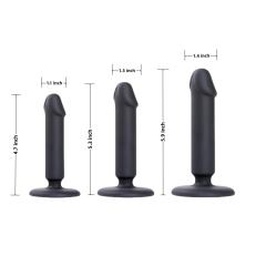 Black 3-Piece Silicone Dildo Set