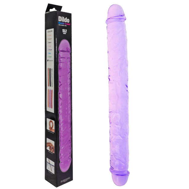 13.20'' Clear Purple Body-Safe TPE Double Ended Dildo