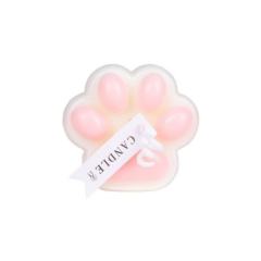 Skin-Safe Pink & White Cat Paw-Shaped Soy Wax Scented Candle