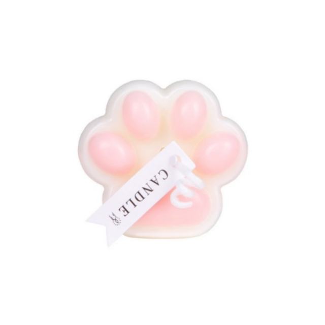 Skin-Safe Pink & White Cat Paw-Shaped Soy Wax Scented Candle