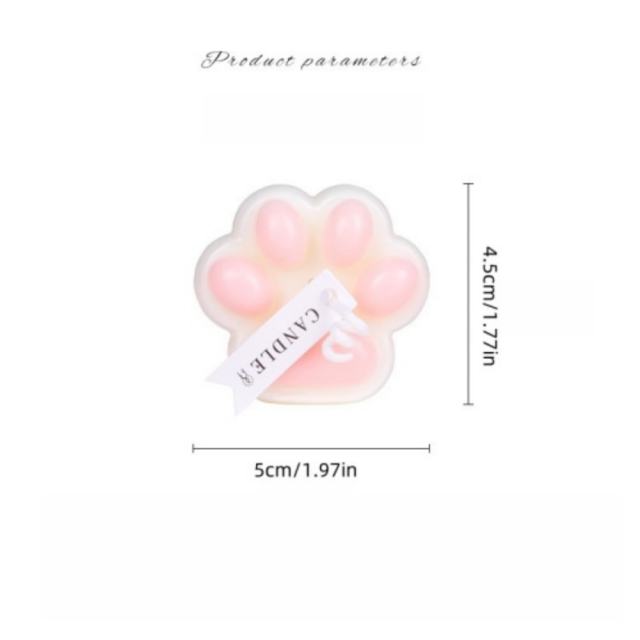 Skin-Safe Pink & White Cat Paw-Shaped Soy Wax Scented Candle