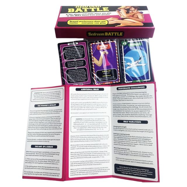 Bedroom Battle Card Game Set with 92 Battle Cards & 210 Sexy Challenge Rewards – Couples Edition