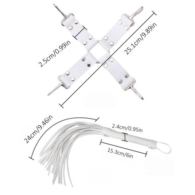 8-Piece Set White & Red Bondage Restraint Kit